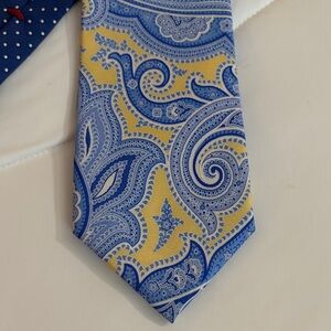 Tommy Hilfiger Blue and Yellow Paisley Tie